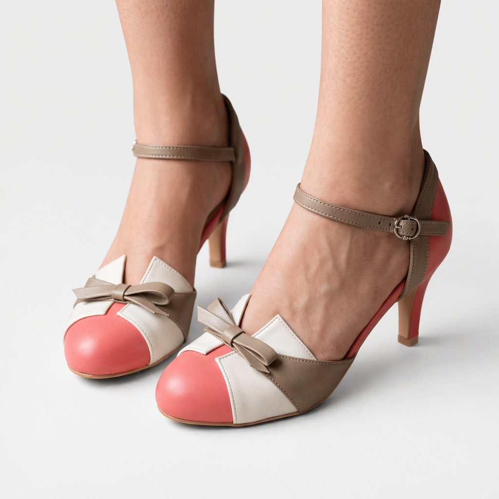 Sandalias de Tacón con Lazo y Pulsera al Tobillo