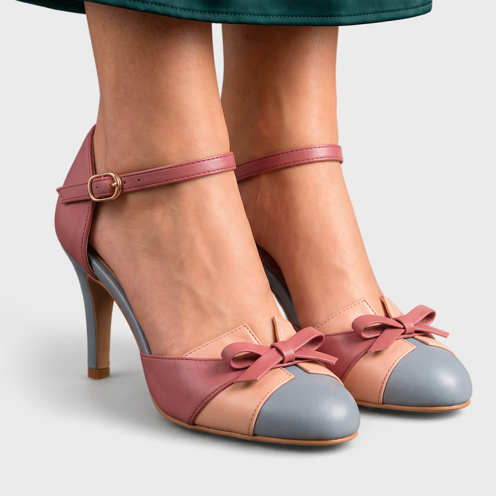 Sandalias de Tacón con Lazo y Pulsera al Tobillo