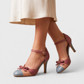 Sandalias de Tacón con Lazo y Pulsera al Tobillo