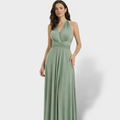 Vestido Largo Verde Convertible