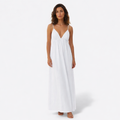 Vestido Fluido con Escote en V y Tirantes