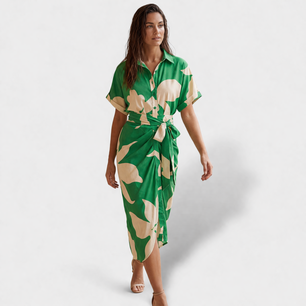 Vestido Verde Sofisticado – Corte Clásico
