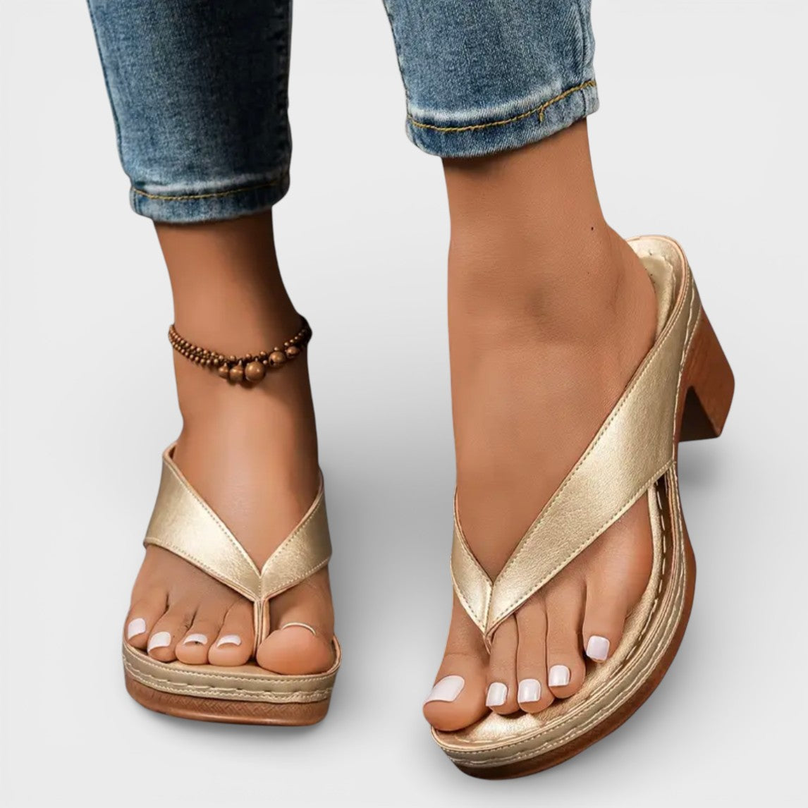 Sandalias Tacón Bajo Mujer