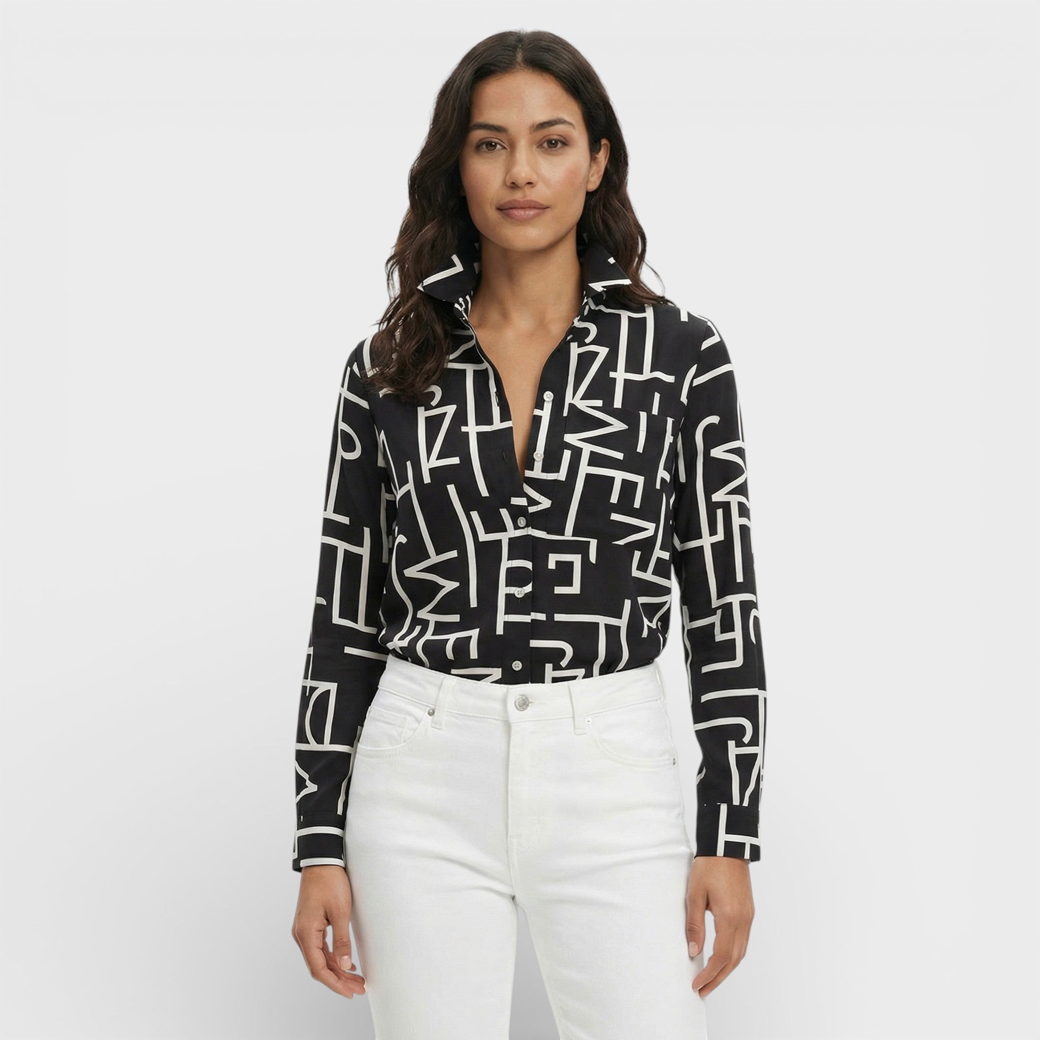 Blusa Clásica Con Cuello Mujer