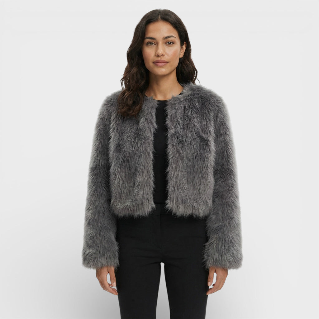 Chaqueta Corta de Piel Sintética Mujer