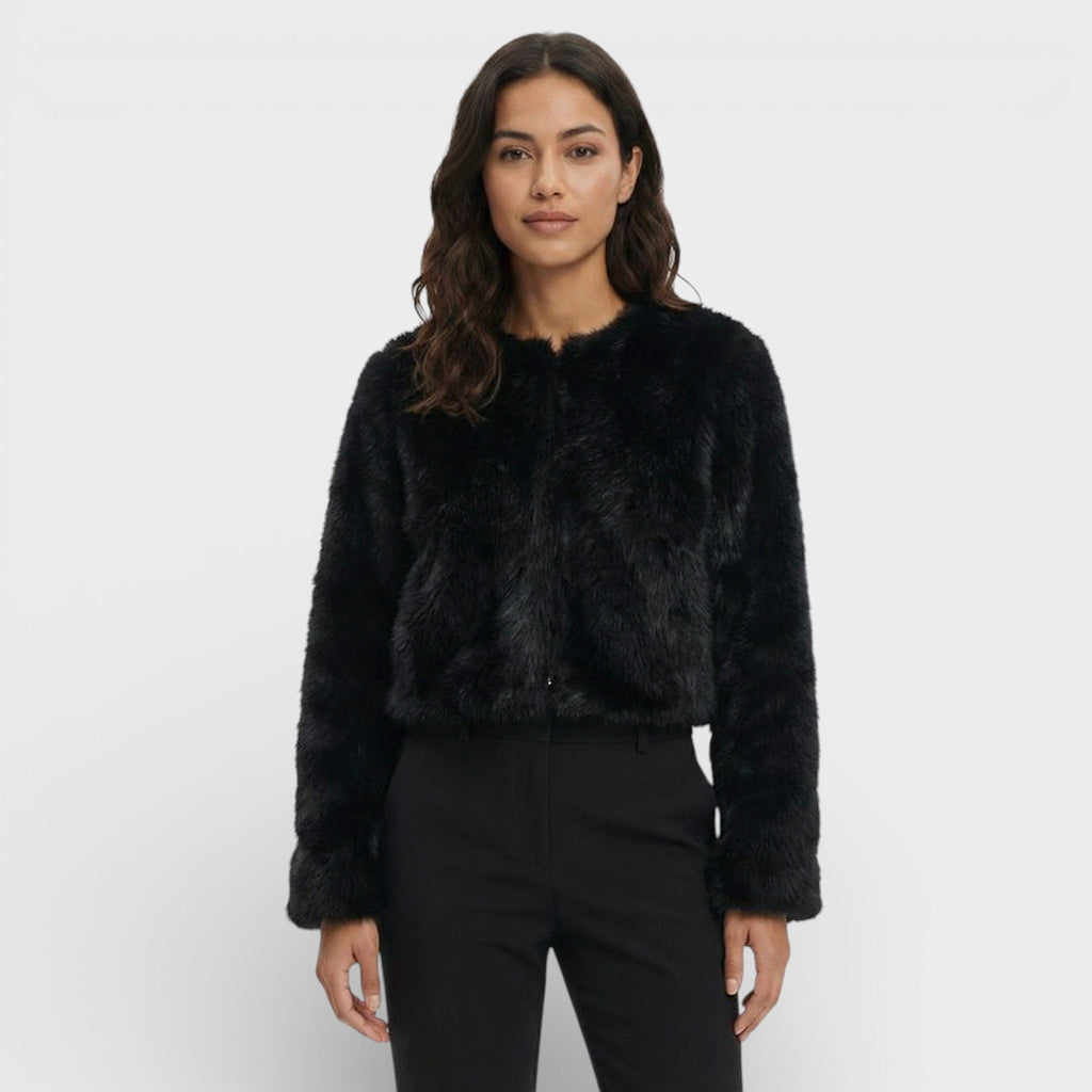 Chaqueta Corta de Piel Sintética Mujer