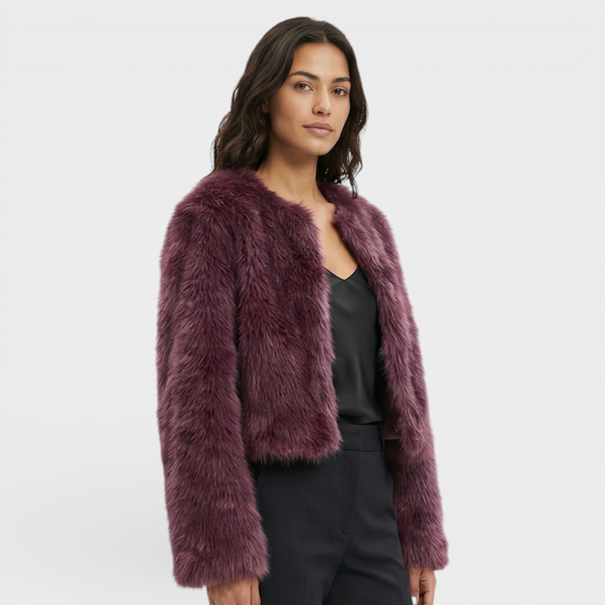 Chaqueta Corta de Piel Sintética Mujer