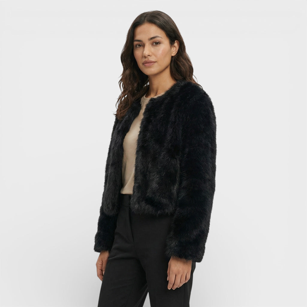 Chaqueta Corta de Piel Sintética Mujer