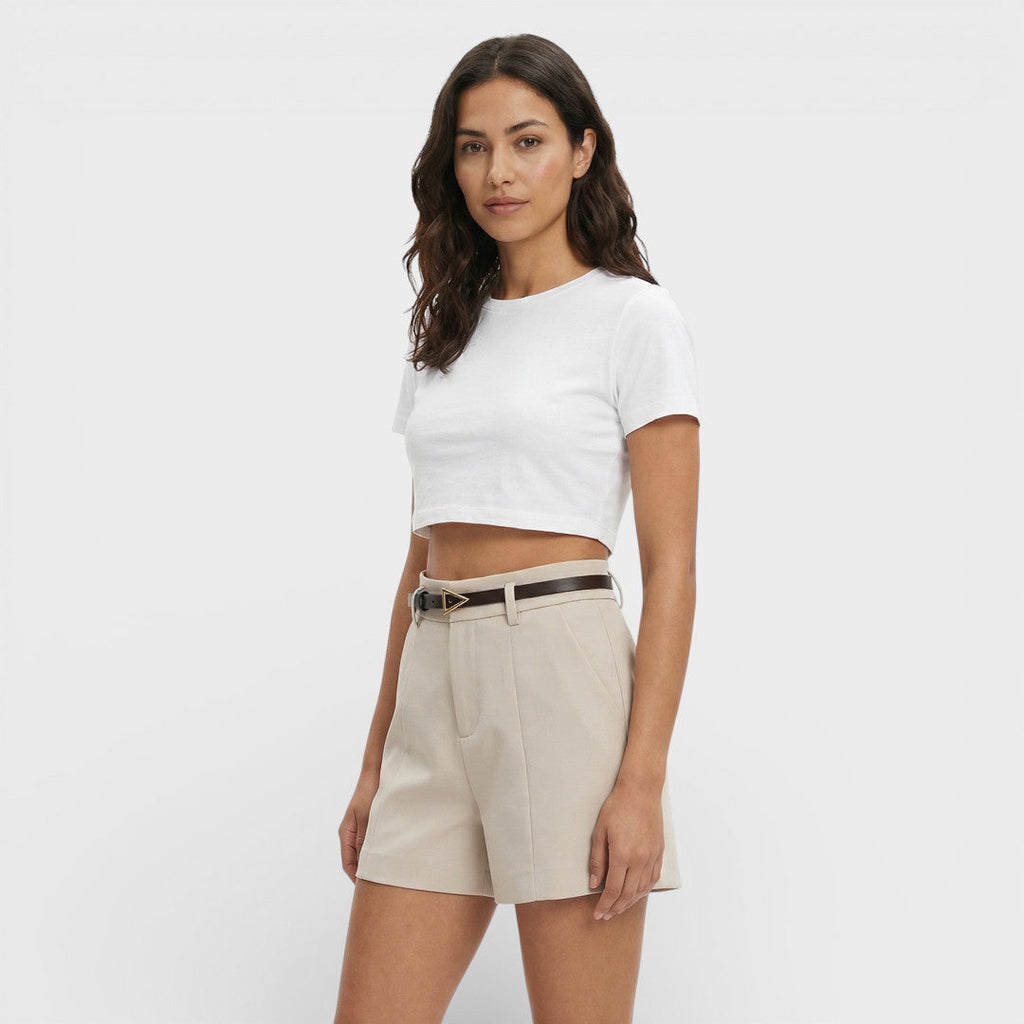 Shorts Mujer Tiro Alto Con Cinturón incluido