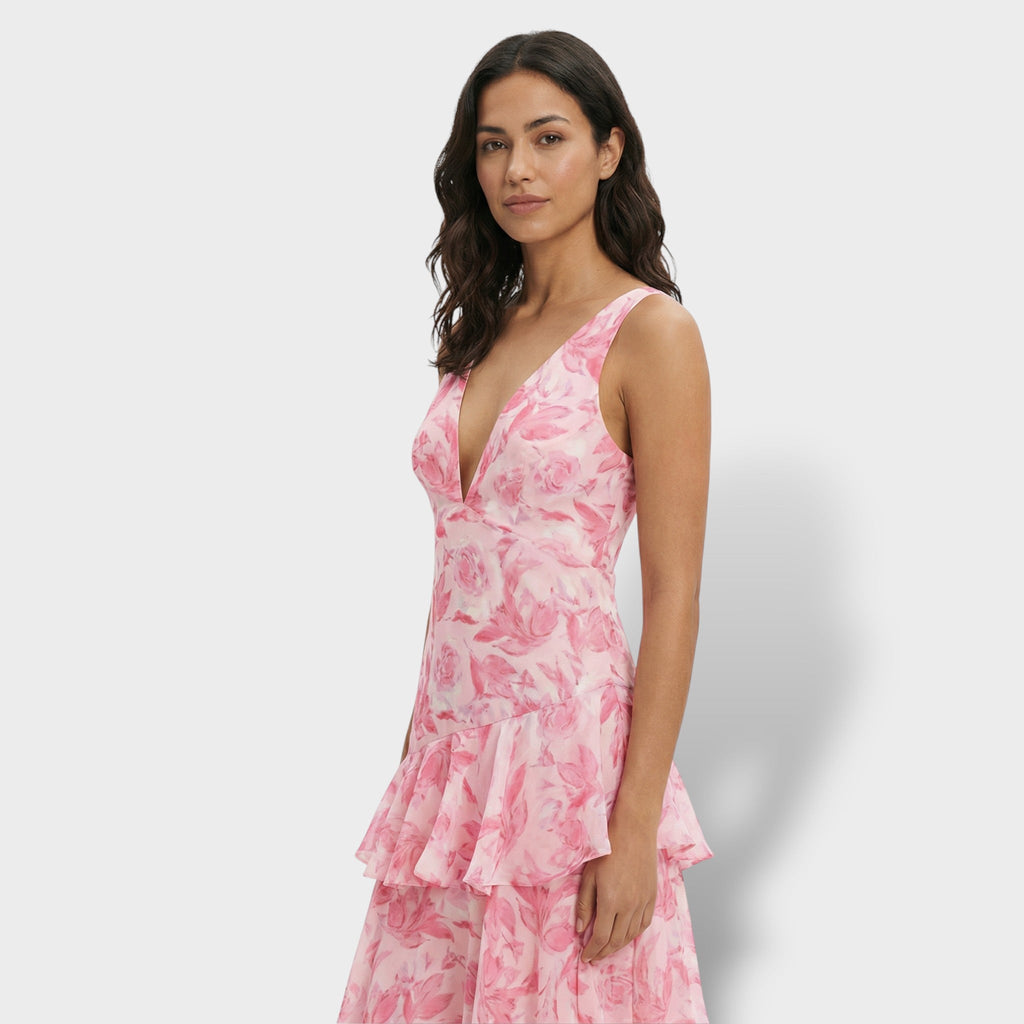 Vestido Largo Elegante con Escote en V