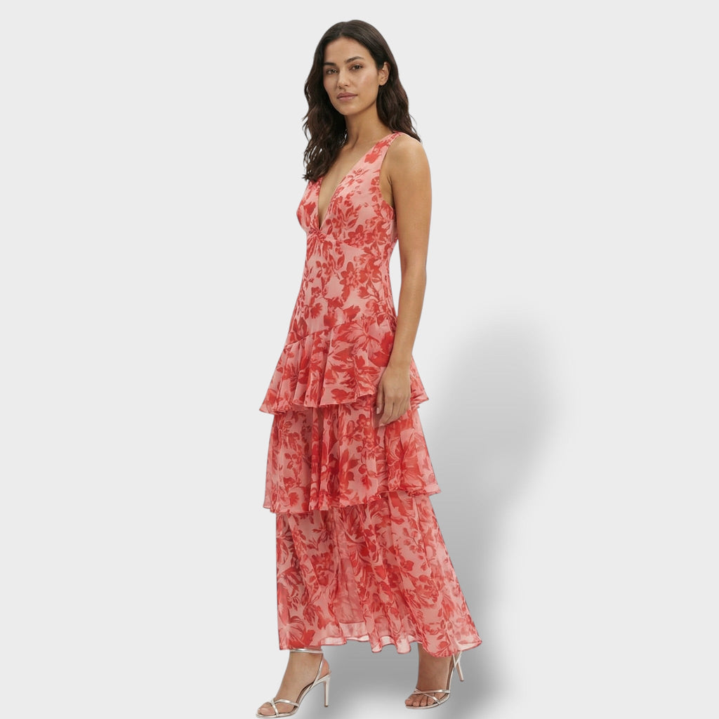 Vestido Largo Elegante con Escote en V