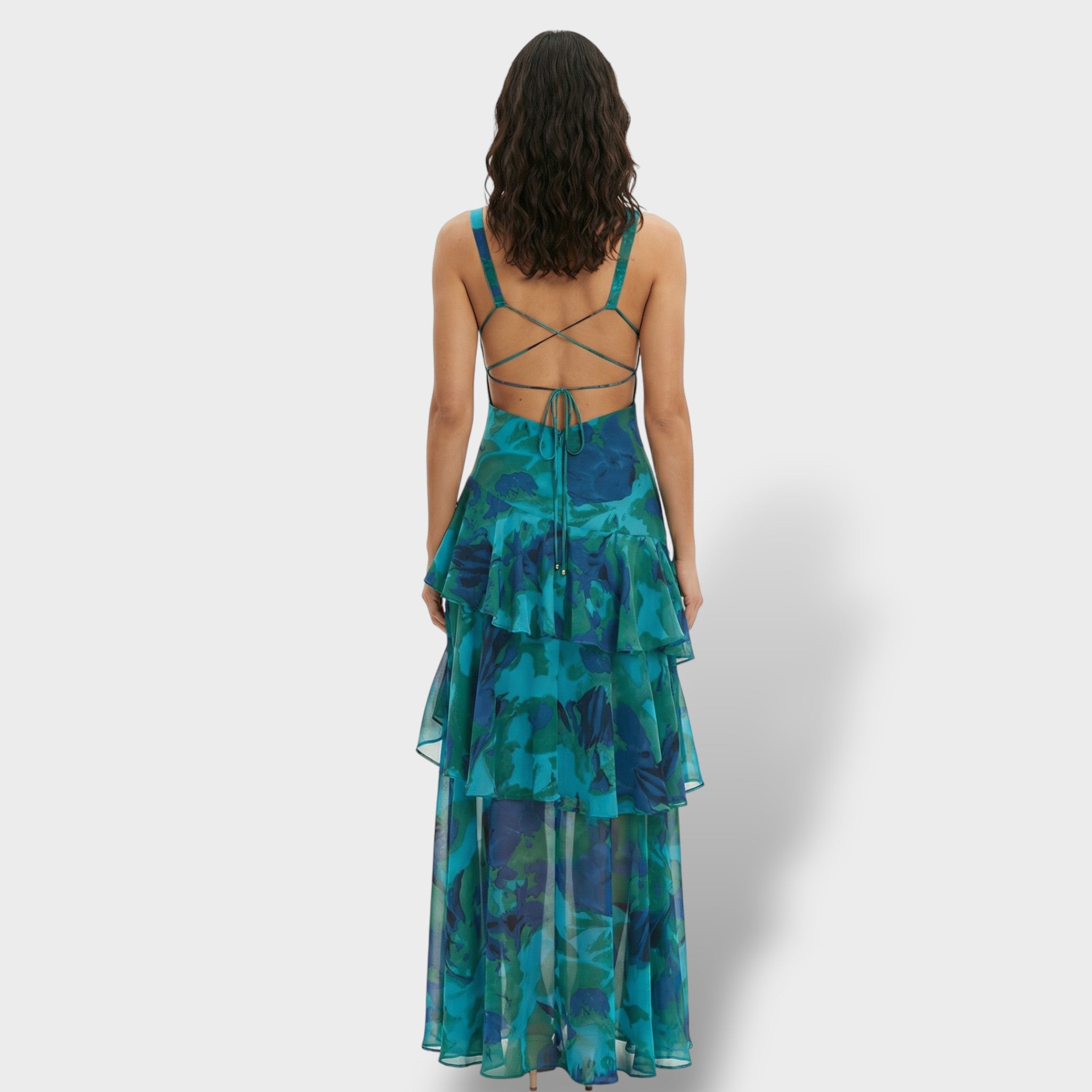 Vestido Largo Elegante con Escote en V