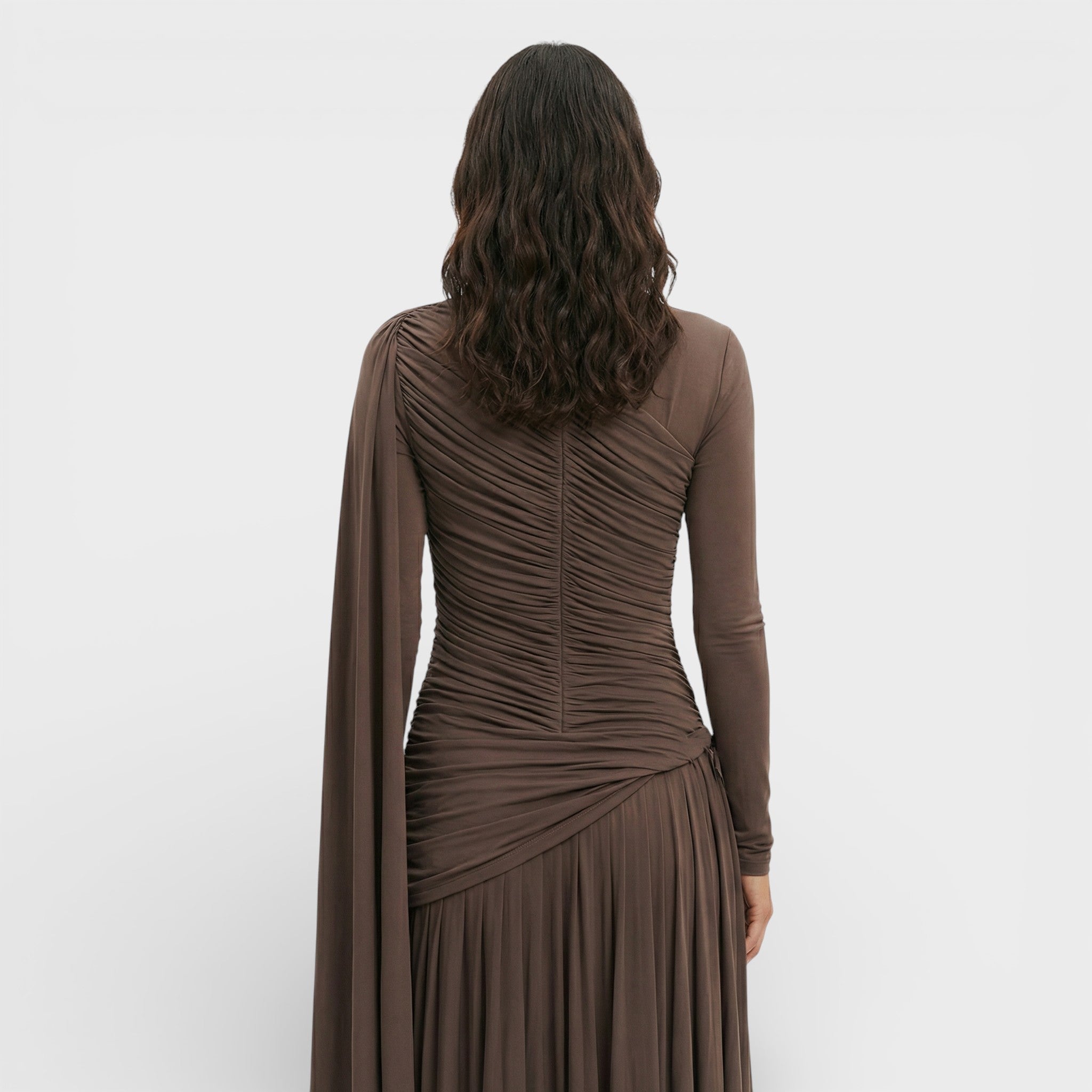 Vestido Largo Elegante Plisado para Mujer – Diseño Sofisticado y Caída Fluida